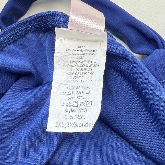 Vtg Royal Blue‎ Sheath Dress Size 2X Layered Bell Sleeves Body Skimming Stretchy - Picture 11 of 11